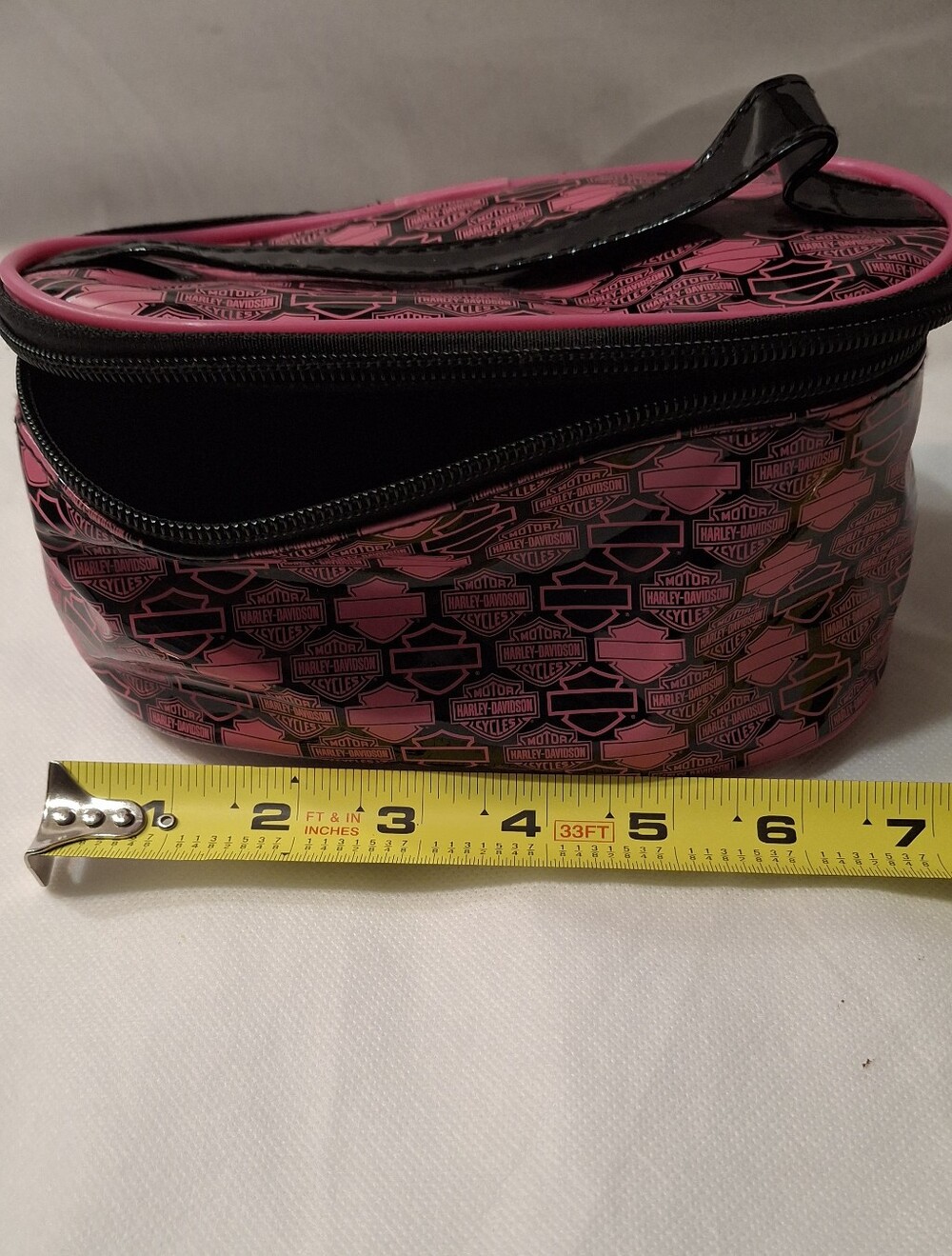 NWOT Women's Harley-Davidson Pink and Black Logo Cosmetic Case